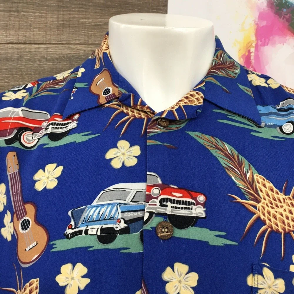 Reyn Spooner‎ Short Sleeve Shirt Mens Size XL Button Up Rayon Camp Hawaiian
